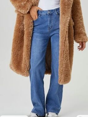 KATCH ME High Rise Wide Leg Jeans Light Wash Stretch Denim Size L 30